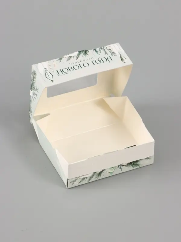 Коробка подарочная новогодняя, складная 10&times;8&times;3.5 см &laquo;Елочный венок&raquo;