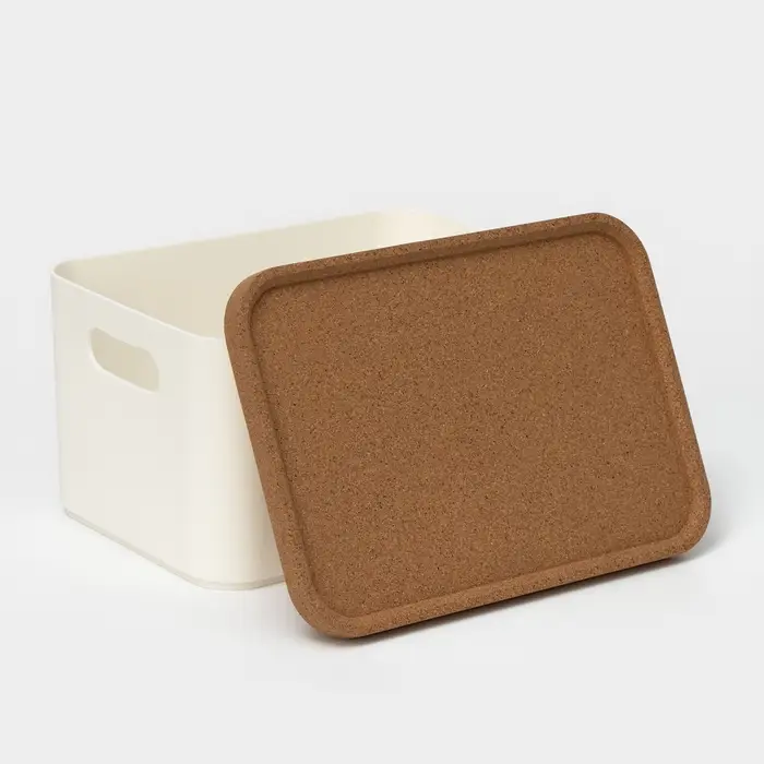 Корзина для хранения Korely maxi, 2.4 л, 23.5&times;16.5&times;13.5 см, с крышкой, цвет слоновая кость