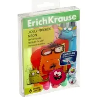 Гелевые мелки 6 цветов ErichKrause Jolly Friends Neon