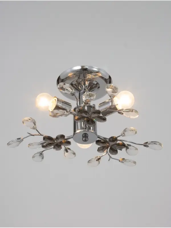 Люстра BayerLux &laquo;Цветы&raquo;, 3&times;40 Вт, Е27, хром, 42&times;42&times;18 см