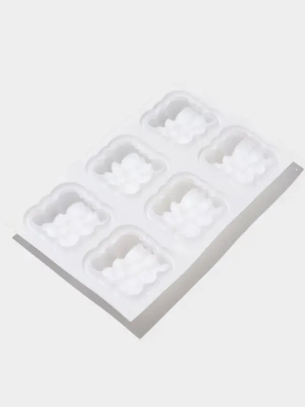 Форма для выпечки и муссовых десертов KONFINETTA &laquo;Облако&raquo;, силикон, 30&times;18.8&times;3.5 см, 6 ячеек (7.4&times;7.4 см), белая