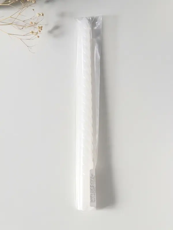 Свеча витая 25 см, 57 г, 5 ч, белый