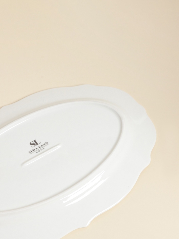 Блюдо SL Home «Аманде», 34,5×23×2,5 см, овальное, фарфор, белое Блюдо SL Home «Аманде», 34,5×23×2,5 см, овальное, фарфор, белое