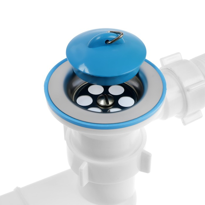 Сифон для ванны  Сифон для ванны "АНИ Пласт" Варяг С6050, плоский, 1 1/2" x 40, с выпуском и переливом