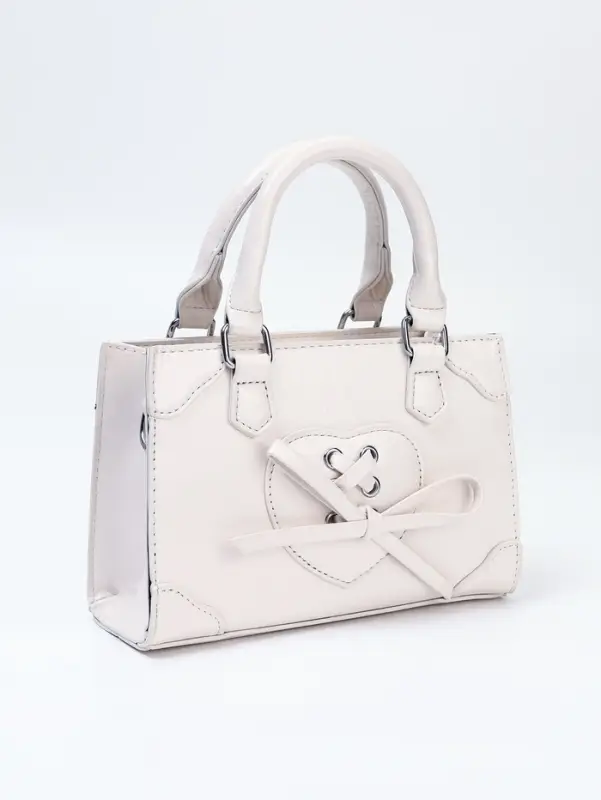 Сумка женская тоут на молнии, 20&times;8&times;14 см, белая