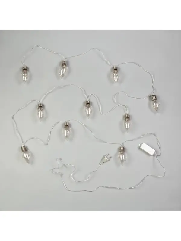 Гирлянда &laquo;Нить&raquo; 3 м с насадками &laquo;Лампочки капля&raquo;, IP20, прозрачная нить, 80 LED, свечение тёплое белое, 8 режимов, 220 В