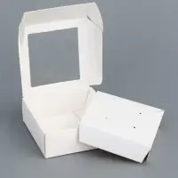 Коробка для бижутерии с PVC окном 8×8×3 см, белый