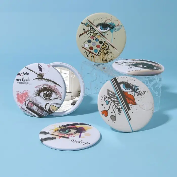 Зеркало карманное «Взгляд», d 7 см, рисунок МИКС Зеркало карманное «Взгляд», d 7 см, рисунок МИКС