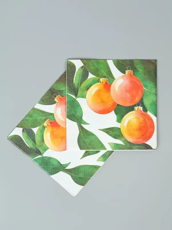 Салфетки бумажные трёхслойные «Апельсиновые шары», 33х33, 20 шт Салфетки бумажные трёхслойные «Апельсиновые шары», 33х33, 20 шт