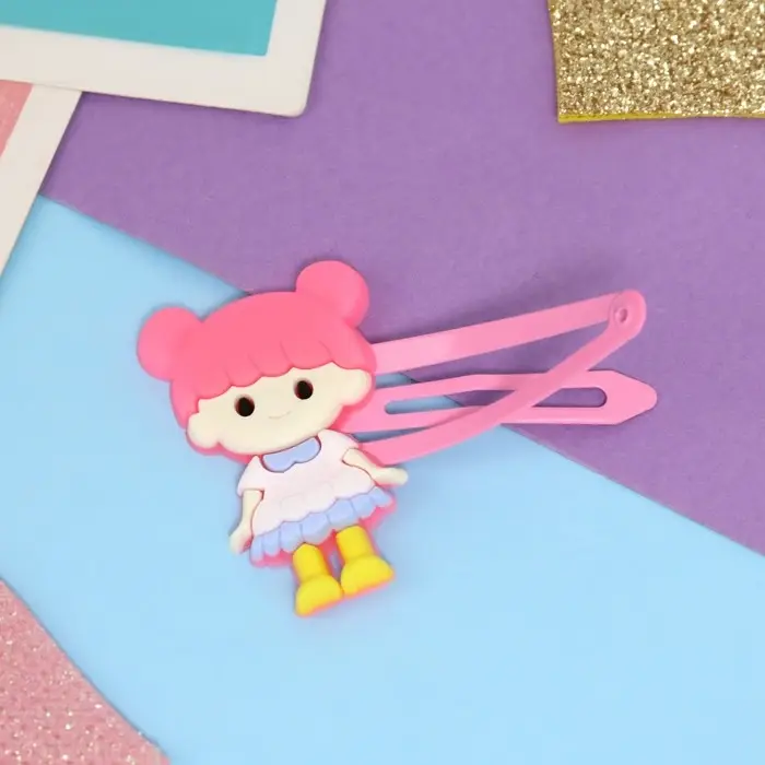 Невидимка для волос  Невидимка для волос "Адель" (набор 2 шт) девчонка, 5,5 см, розовый