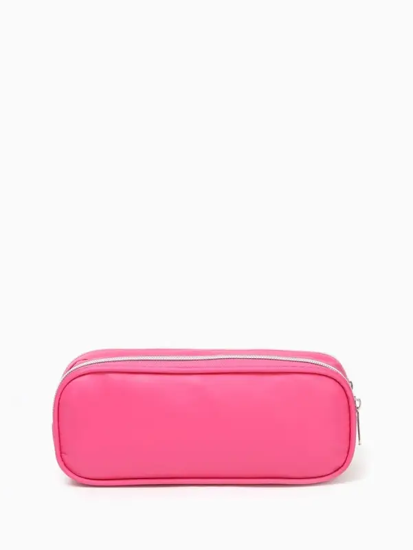 Косметичка - пенал на молнии с двумя отделами, малиновая