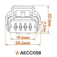 Разъём 4 pin с проводами для модуля топливного насоса Renault Megane II, Scenic