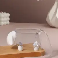 Органайзер для ватных палочек и дисков &laquo;Барашек&raquo;, с крышкой, 12&times;7.5&times;8.5 см, прозрачный, белый