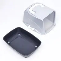 Туалет-домик для кошек закрытый с дверцей 43&times;32&times;33 см, серый