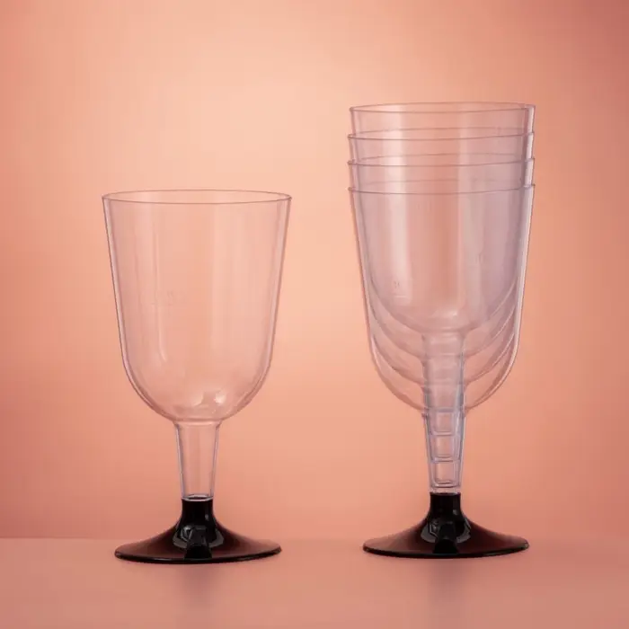 Бокал пластиковый одноразовый для вина «Кристалл», 200 мл, 6 шт/уп, цвет МИКС