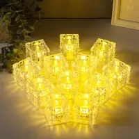 Светодиодная свеча LED - ночник RISALUX &laquo;В кубе&raquo;, 3&times;LR1130, прозрачный, 4.7&times;4.7&times;4.7 см