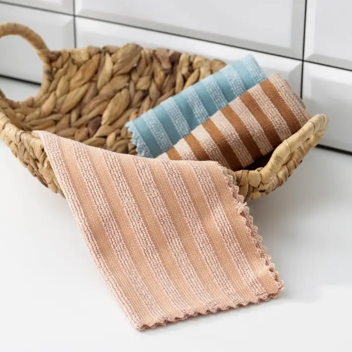 Салфетка для сильных загрязнений Доляна «Полоски», 25×25 см, цвет МИКС Салфетка для сильных загрязнений Доляна «Полоски», 25×25 см, цвет МИКС