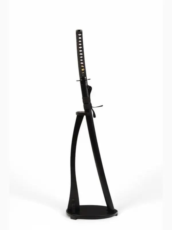 Макет оружия &laquo;Сувенирная катана на подставке&raquo;, чёрные ножны с иероглифами, 104 см