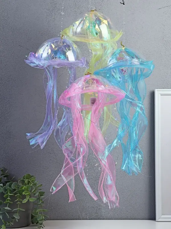 Набор светящихся медуз 4 шт ночник LED RGB 3хAG13 20х20х50 см Набор светящихся медуз 4 шт ночник LED RGB 3хAG13 20х20х50 см