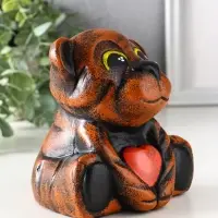 Копилка для денег «Тигрёнок с сердцем», гипс, 14.5×13.5×13 см Копилка для денег «Тигрёнок с сердцем», гипс, 14.5×13.5×13 см