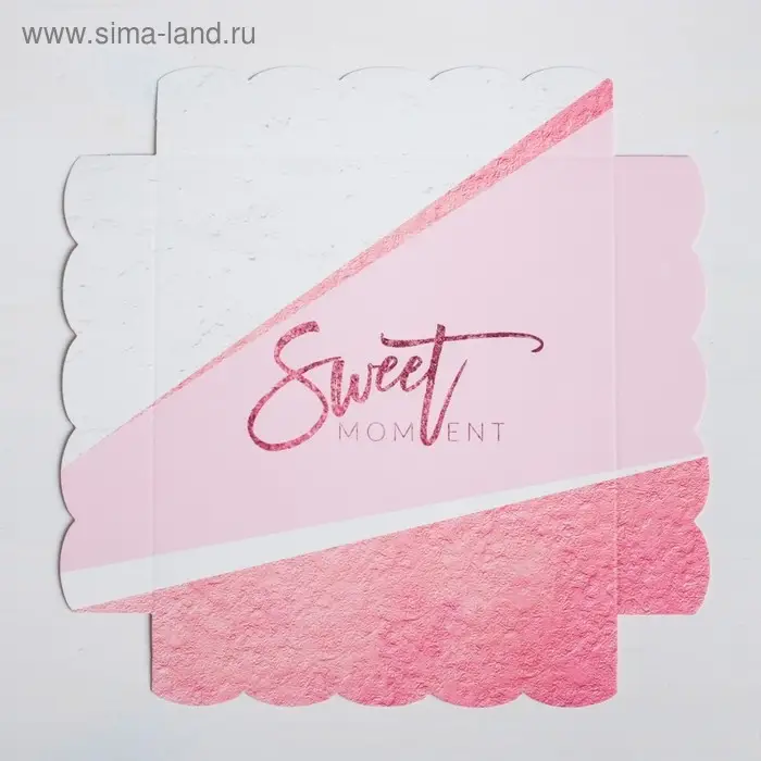 Коробка для печенья, кондитерская упаковка с пластиковой крышкой, Sweet moment, 15 х 15 х 3 см