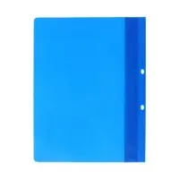 Папка-скоросшиватель Calligrata, А4, 180 мкм, синяя, прозрачный верх, с перфорацией