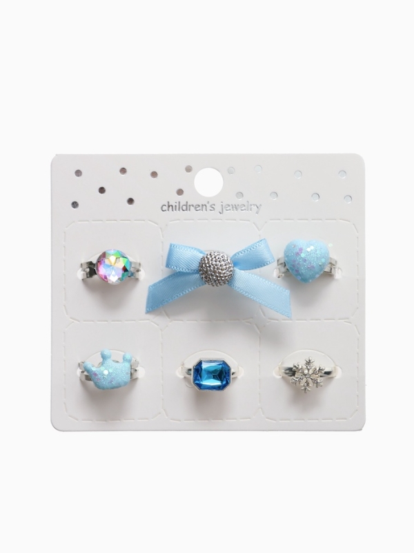 Кольца детские Кольца детские "Выбражулька" набор 6шт,зимняя принцесса ассорти, форма и цвет МИКС, б-р