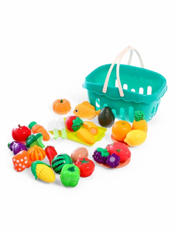 Игровой набор Игровой набор "Супершеф" корзина с продуктами и посудкой, 28 предметов