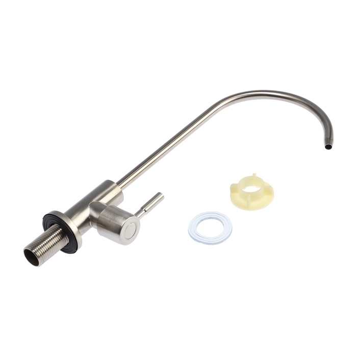 Кран для всех видов бытовых фильтров ZEIN К-04, нержавеющая сталь, сатин Кран для всех видов бытовых фильтров ZEIN К-04, нержавеющая сталь, сатин