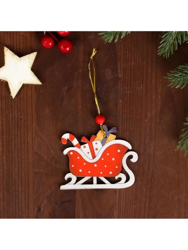 Елочная игрушка Лесная мастерская &laquo;Сани с подарками&raquo;