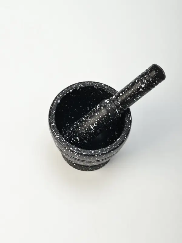 Ступка с пестиком &laquo;Чёрный мрамор&raquo;, d=10 см, чёрная