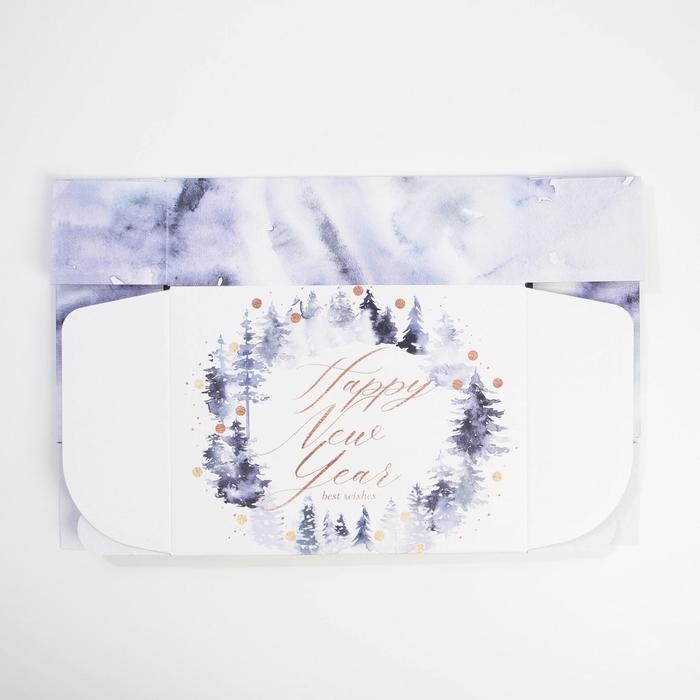 Коробка подарочная новогодняя складная Happy New Year, 30,7 х 22 х 9,5 см, Новый год Коробка подарочная новогодняя складная Happy New Year, 30,7 х 22 х 9,5 см, Новый год