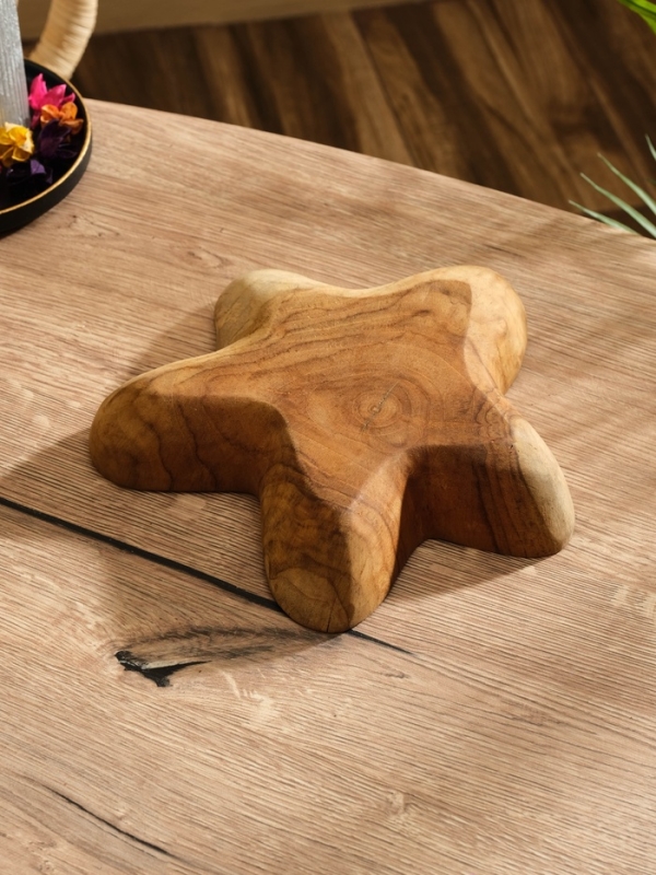 Менажница "Морская звезда" дерево Джати, 24х24х5 см, цв. коричневый