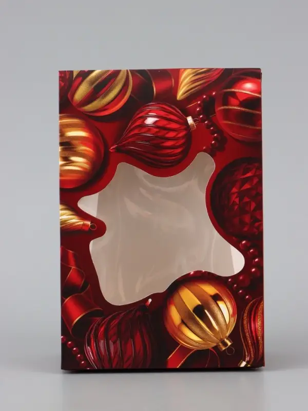 Коробка складная &laquo;Новогодние шары&raquo;, 15&times;7&times;22 см