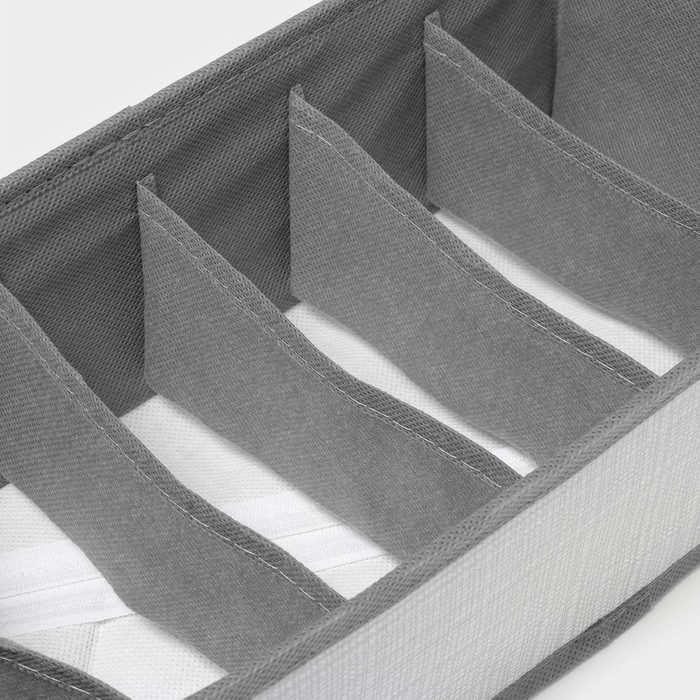 Органайзер для хранения белья «Нить», 6 ячеек, 32,5×15,5×10 см, цвет серый Органайзер для хранения белья «Нить», 6 ячеек, 32,5×15,5×10 см, цвет серый