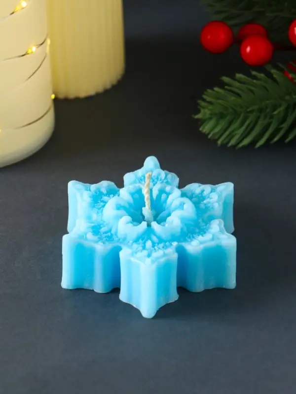 Свеча "Звездочка ажурная" 75х70х25 мм, голубая