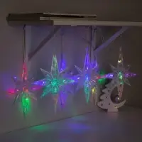 Гирлянда &laquo;Нить&raquo; 2 м с насадками &laquo;Полярная звезда&raquo;, IP20, прозрачная нить, 30 LED, свечение мульти (RG/RB), мигание, 220 В