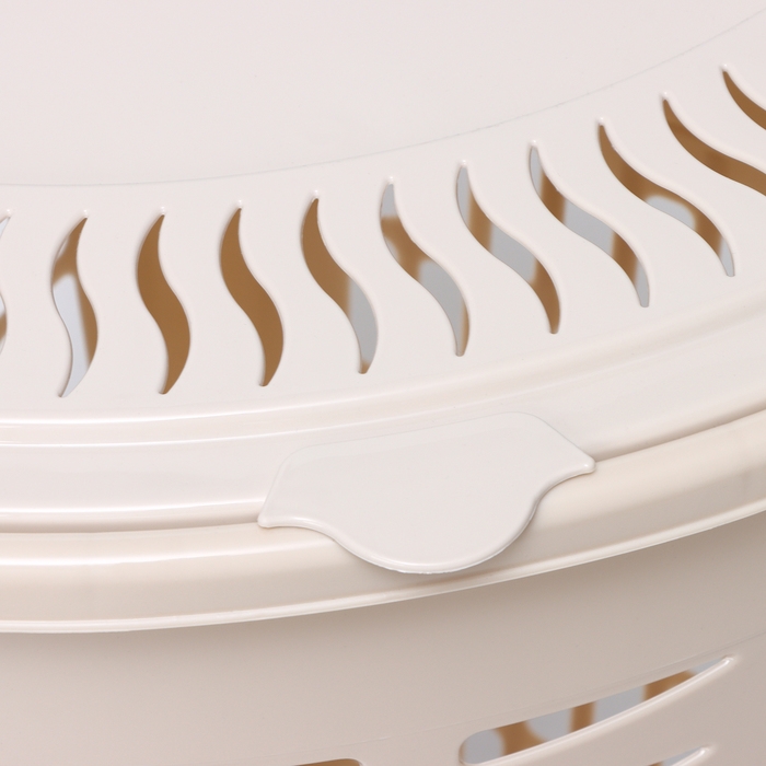 Корзина для белья угловая с крышкой, 45 л, 37×50×56 см, цвет слоновая кость Корзина для белья угловая с крышкой, 45 л, 37×50×56 см, цвет слоновая кость