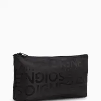 Косметичка - пенал на молнии, маленькая, с рисунком, чёрная