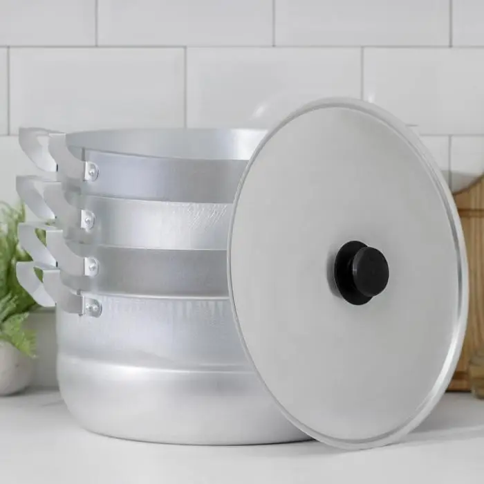 Мантоварка, 13 л, d=34.5 см, с 3 сетками, с крышкой, штампованный алюминий