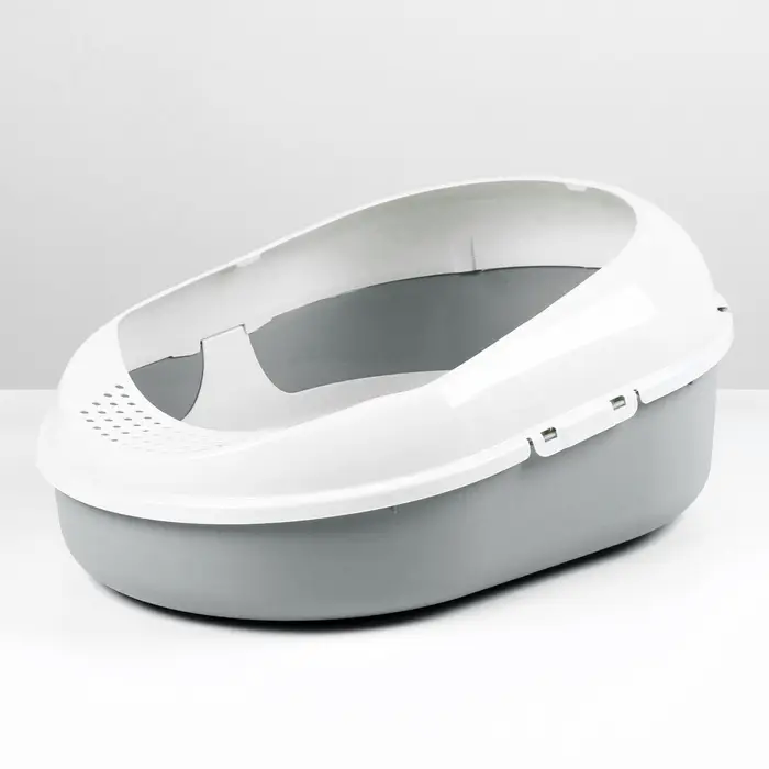 Лоток для кошек с сеткой и бортом &laquo;Космо&raquo; 51.9&times;37.8&times;21.3 см, серый