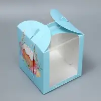 Коробка под маленький торт, кондитерская упаковка, &laquo;Пасха&raquo;, 15&times;15&times;18 см