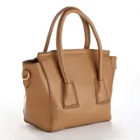 Сумка женская мессенджер на магните, 35&times;15&times;23 см, бежевая