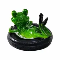 Садовая фигура 14 х 13 х 9,5 см "Лягушка на шине" Водоплавающая Садовая фигура 14 х 13 х 9,5 см "Лягушка на шине" Водоплавающая