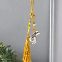 Подвеска металл, текстиль &laquo;Мешок с кисточкой&raquo;, золотистый с серебром, 2&times;4.5&times;14 см