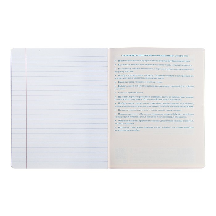 Тетрадь предметная "Яркая цветная", 48 листов в линию "Литература", обложка мелованный картон, выборочный лак, со справочным материалом