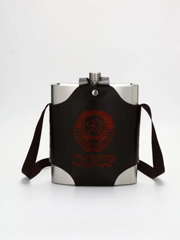 Фляжка для алкоголя &laquo;СССР&raquo;, нержавеющая сталь, чехол, 3.8 л