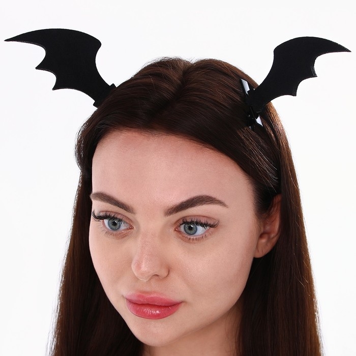 Заколки для волос ушки «Крылья», черные, 2 шт, 11 х 12 см Заколки для волос ушки «Крылья», черные, 2 шт, 11 х 12 см