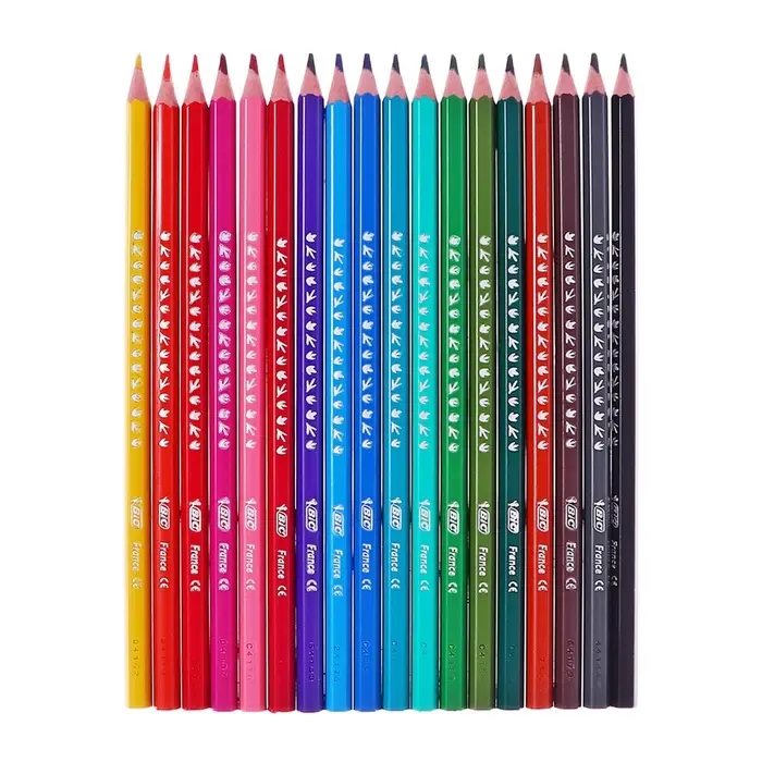 Карандаши цветные 18 цветов, детские, шестигранные, BIC Kids Tropicolors, пластиковые, ударопрочный грифель 3.2 мм