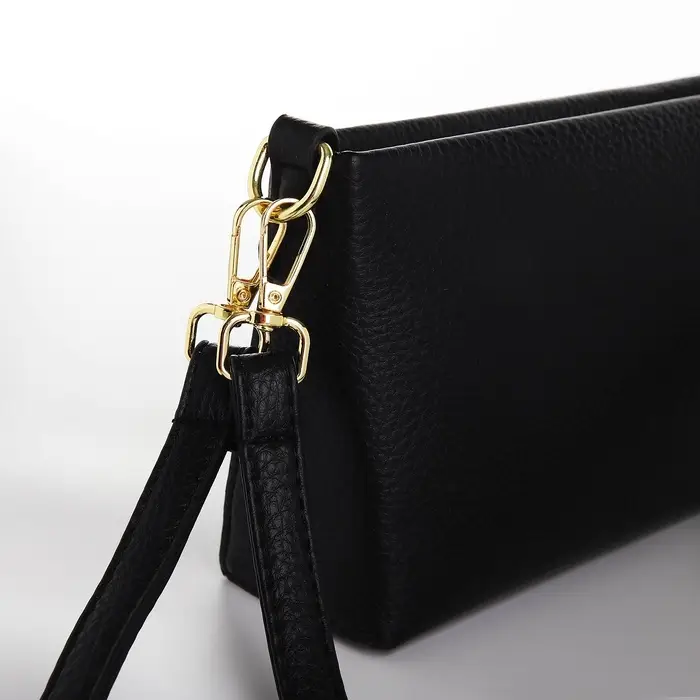 Сумка женская кросс-боди на молнии, 25.5&times;6.5&times;12.5 см, чёрная